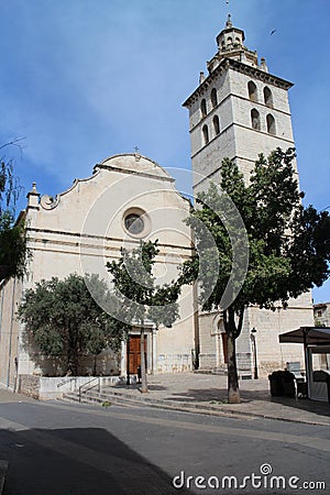 Iglesia de Sta. MarÃ­a la Mayor en Inca, Mallorca Stock Photo