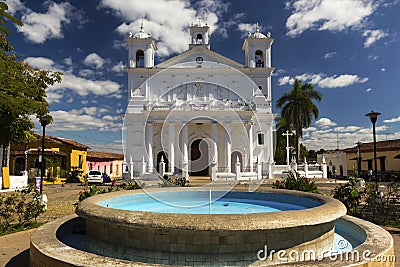 Iglesia Santa Lucia Chuch Cathedral Colonial Architecture Suchitoto El Salvador Stock Photo