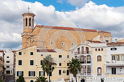 Iglesia Santa Maria at Mahon - Menorca, Baleares, Spain Stock Photo