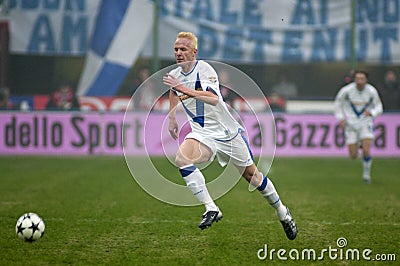 Igli Tare in action during the match Editorial Stock Photo