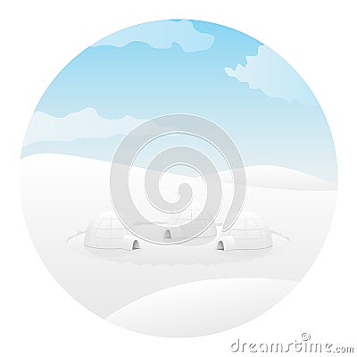 Igloo. Arctic landscape Vector Illustration