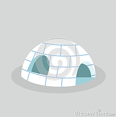 Igloo ice house in flat design vector Vector Illustration