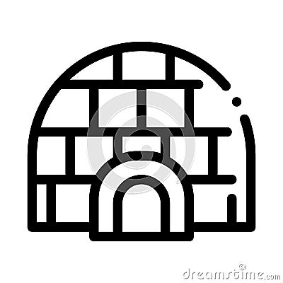 Igloo icehouse icon vector outline symbol illustration Vector Illustration
