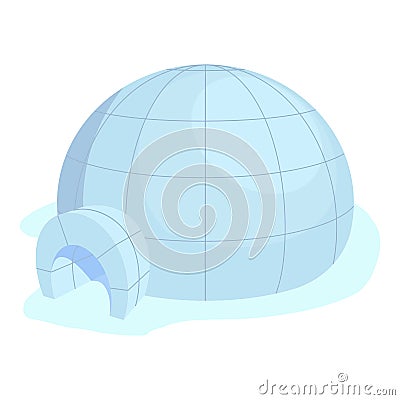 Igloo icon, cartoon style Vector Illustration