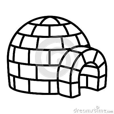 Igloo icon, outline style Vector Illustration