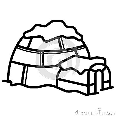 Igloo icon vector Cartoon Illustration