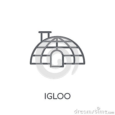 Igloo linear icon. Modern outline Igloo logo concept on white ba Vector Illustration