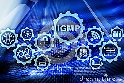 IGMP. Internet Group Management Protocol concept. Communications Technology. Stock Photo