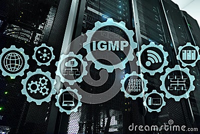 IGMP. Internet Group Management Protocol concept. Communications Technology Stock Photo