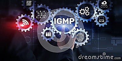 IGMP. Internet Group Management Protocol concept. Communications Technology Stock Photo