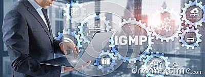 IGMP. Internet Group Management Protocol concept. Communications Technology. Stock Photo