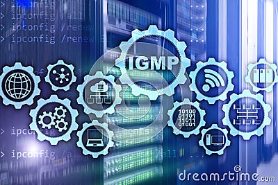 IGMP. Internet Group Management Protocol concept. Communications Technology Stock Photo