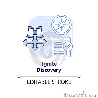 Ignite discovery light blue concept icon Vector Illustration