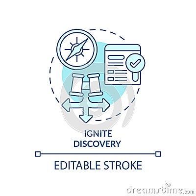Ignite discovery turquoise concept icon Vector Illustration