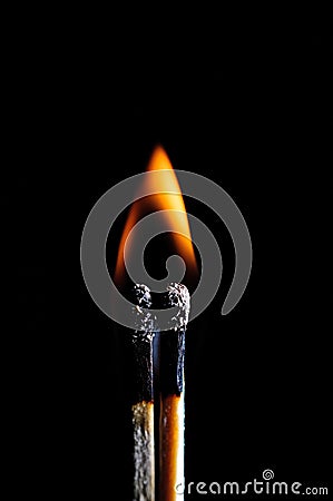 Ignited match and blown off match Stock Photo