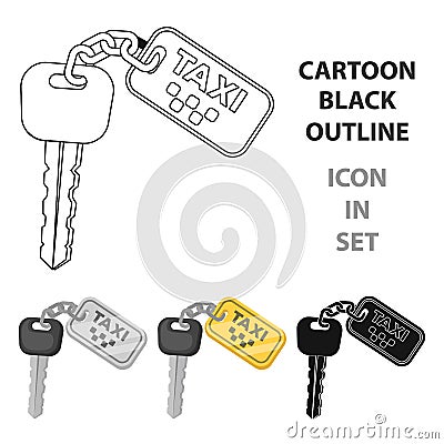 The ignition key for a yellow taxi. Vector Illustration