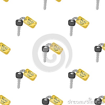 The ignition key for a yellow taxi. Vector Illustration