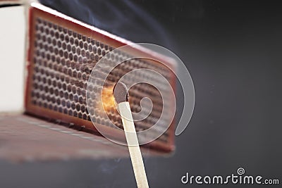 Ignition of a match Stock Photo