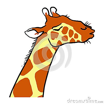 Cartoon Ignorant Giraffe Emotion. Zoo Vector Illustration