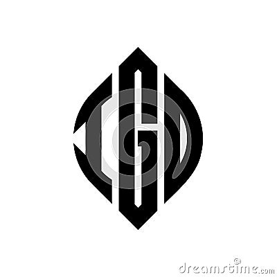 IGO circle letter logo design with circle and ellipse shape. IGO ellipse letters with typographic style. The three initials form a Vector Illustration