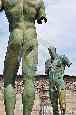 Igor Mitoraj statues at Pompeii archaeological site, Italy Editorial Stock Photo