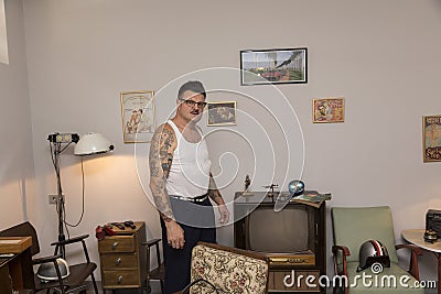 Igor Recek Croatian rockabilly fan Editorial Stock Photo