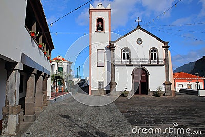 Igreja do Senhor Born Jesus Church of the Good Lord Jesus in Ponta Delgada located on the North coast of Madeira island Stock Photo