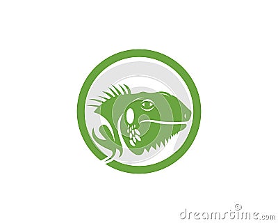 Iguana head logo template Vector Illustration