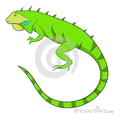 Iguana icon, cartoon style Vector Illustration