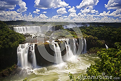 Iguassu Falls is the largest series of waterfalls on the planet Stock Photo