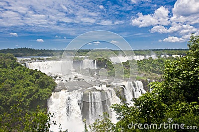 Iguazu Falls, waterfall and rainforest Stock Photo