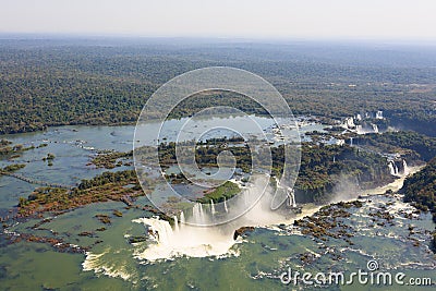 Iguazu falls helicopter view, Argentina Stock Photo