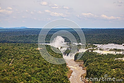 Iguazu Falls in tropical forests Stock Photo