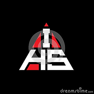 IHS triangle letter logo design with triangle shape. IHS triangle logo design monogram. IHS triangle vector logo template with red Vector Illustration