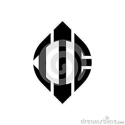 IIE circle letter logo design with circle and ellipse shape. IIE ellipse letters with typographic style. The three initials form a Vector Illustration
