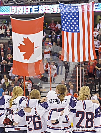 IIHF Women's Ice Hockey World Championship - Gold Medal Match - Canada v USA Editorial Stock Photo