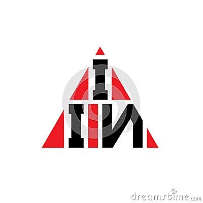 IIN triangle letter logo design with triangle shape. IIN triangle logo design monogram. IIN triangle vector logo template with red Vector Illustration