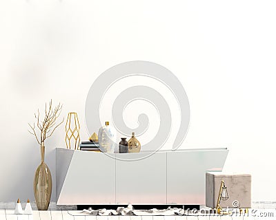 Iinterior design in contemporary style. 3D illustration Cartoon Illustration