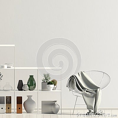 Iinterior design in contemporary style. 3D illustration Cartoon Illustration