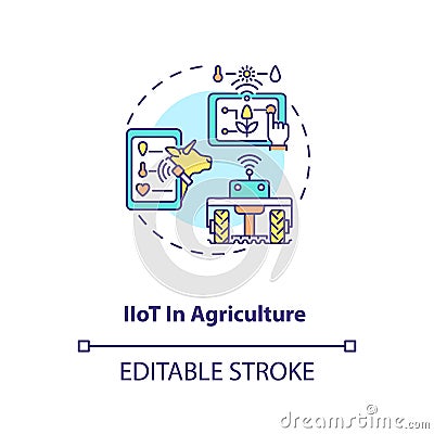 IIoT in agriculture concept icon Vector Illustration