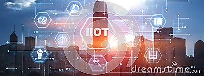 IIOT industrial internet of things concept. Technology and Business Stock Photo