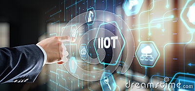 IIOT industrial internet of things concept. Technology and Business Stock Photo