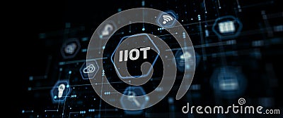 IIOT industrial internet of things concept. Technology and Business Stock Photo