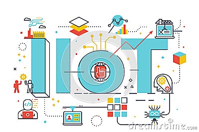 IIoT : industrial internet of things Vector Illustration