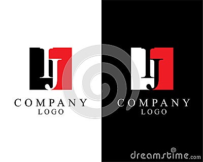 Ij, ji letters logo design template vector Stock Photo