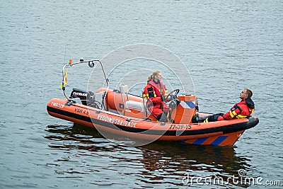 Ijmuiden, Netherlands - August 18 2015 : Water rescue brigade at the Ijmuiden harbour festival Editorial Stock Photo