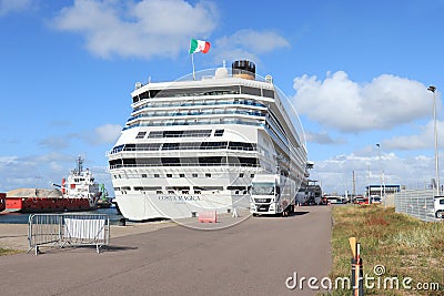 IJmuiden, The Netherlands - September5th 2019: Costa Magica moored at Felison Cruise Terminal Editorial Stock Photo