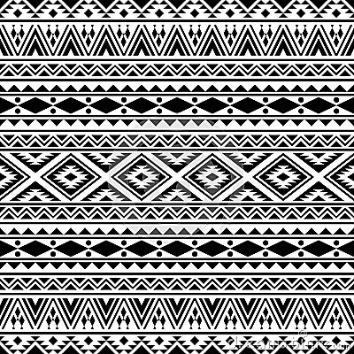 Ikat Aztec ethnic seamless pattern background design Vector Illustration