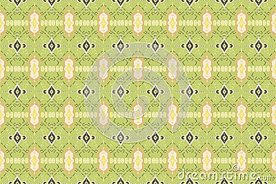 Ikat embroidery on green background Stock Photo