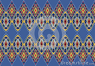 Ikat geometric folklore ornament. Tribal ethnic vector texture. Seamless striped pattern in Aztec style. Vector Illustration